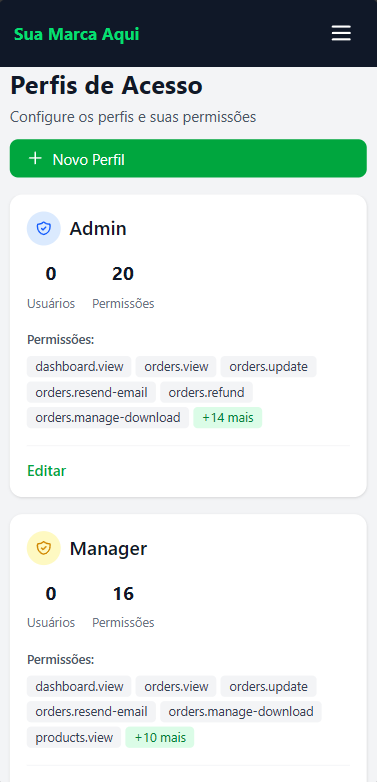 Perfil de Acesso - Mobile